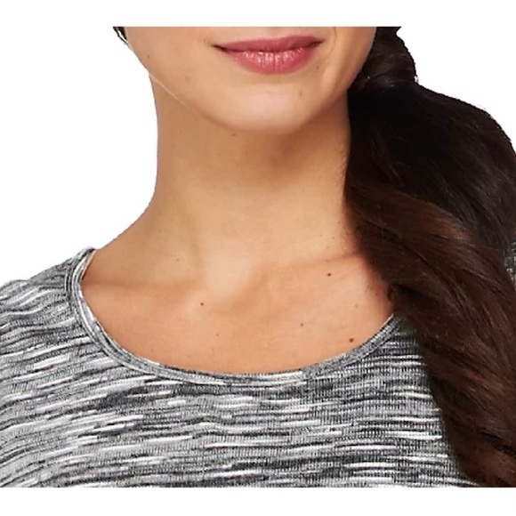 Joan Rivers Heathered Space-Dyed Knit Tank, NWT Black/White A262486 - Picture 3 of 13